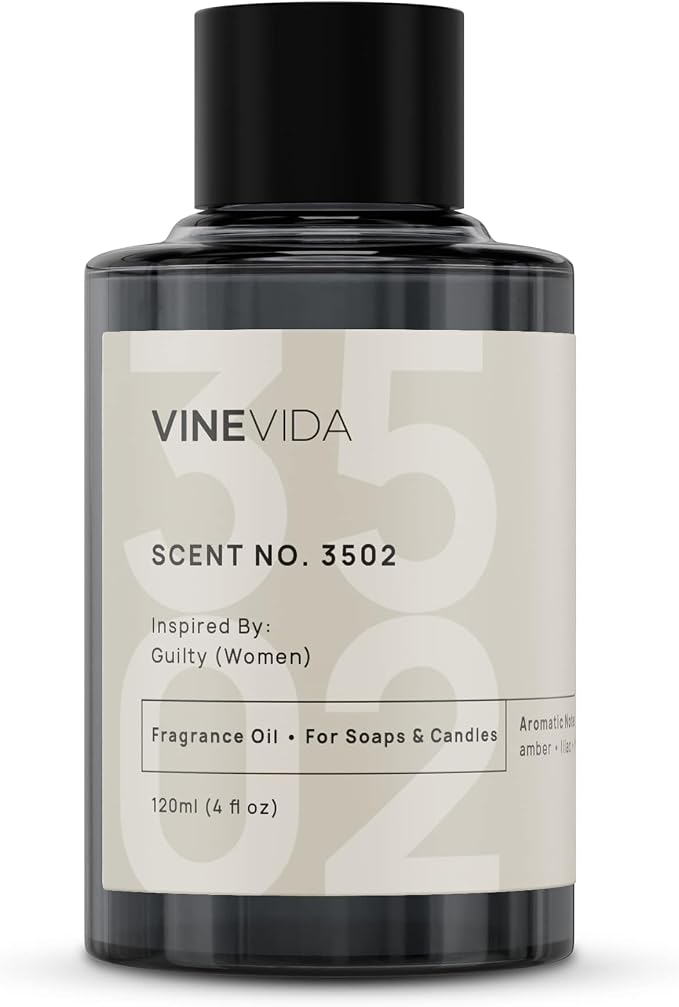 VINEVIDA Scent NO. 3502 Fragrance Oil - 120mL (4oz) - Inspired by: Guilty (Women) Fragrance Oil for Candle Making - Made in USA Candle Scents Scents for Soap Making
