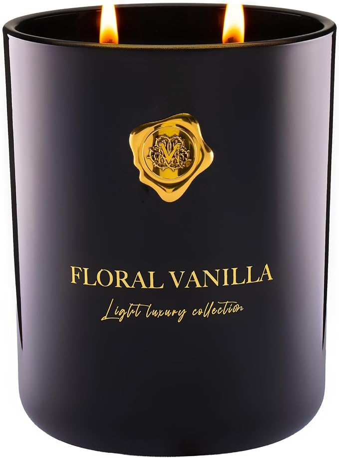 M&SENSE Floral & Vanilla Scented Candle | 90-Hour Burn, 16.6 oz | Long-Lasting for Mood Healing and Gifting | Natural Non-Toxic Soy Wax | for Bathroom, Kitchen, Office