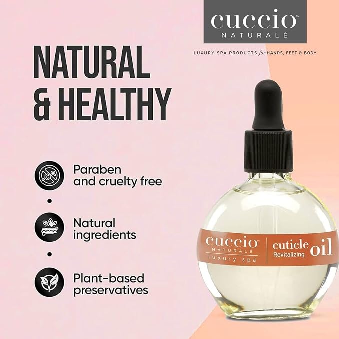 Cuccio Naturale Sweet Almond Revitalizing Cuticle Oil, Lightweight Fast-Absorbing Hydrating Nail & Cuticle Conditioner, Cold-Pressed Oils + Vitamin E, 2.30 Fl Oz