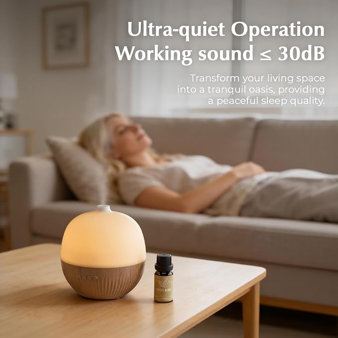 ARVIDSSON Essential Oil Diffuser, 100ml Small Aromatherapy Diffuser with Mood Light, Ultrasonic Oil Diffusers for Home, Mini Diffuser for Essential Oils, Gift for Women