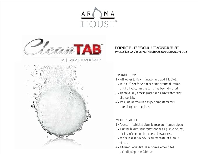 Aromatherapy Diffuser Clean Tabs - Cleansing Tablets Designed to Revitalize Your Ultrasonic Diffuser, 6 Count