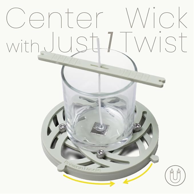 BOOWAN NICOLE Universal Wick Centering Setter Tool for Candle Making - Center & Set Wicks in 1 Second, Wick Holder for Most Candle Jar & Refill Sizes (Pro A0399*10)