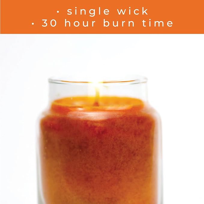 A Cheerful Giver - Orange Cinnamon Clove Baby Scented Glass Jar Candle (6oz) with Lid & True to Life Fragrance Made in USA