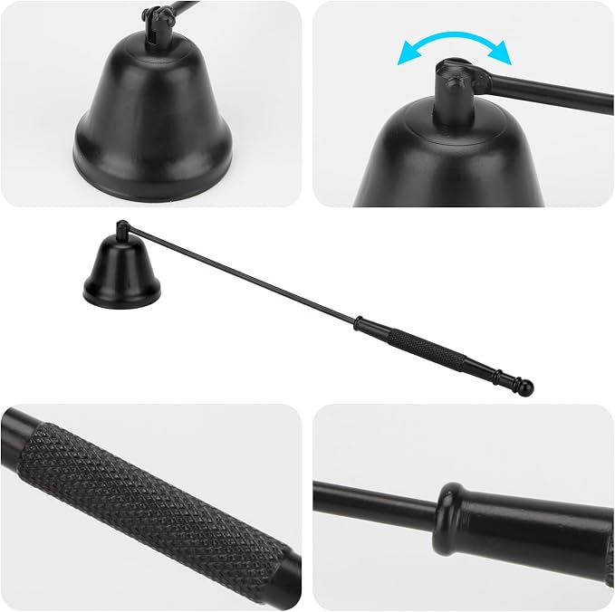 2 Pack Candle Snuffer, Candle Snuffers Wick Snuffer Candle Accessory, Extinguish Candle Flame Safely Tool with Long Handle, Candle Turn Off Device for Putting Out Wick Flame