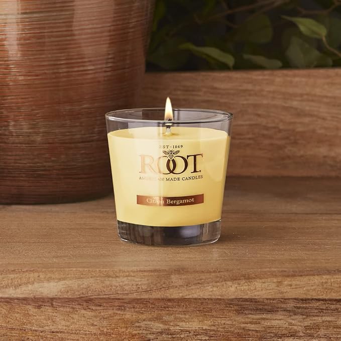 Root Candles Scented Candles Honeycomb Beeswax Blend Premium Handcrafted Candle, Small Veriglass, Citron & Bergamot