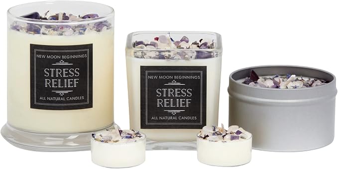 New Moon Beginnings Lavender Scented Stress Relief Candle - Set of 6 Tealights