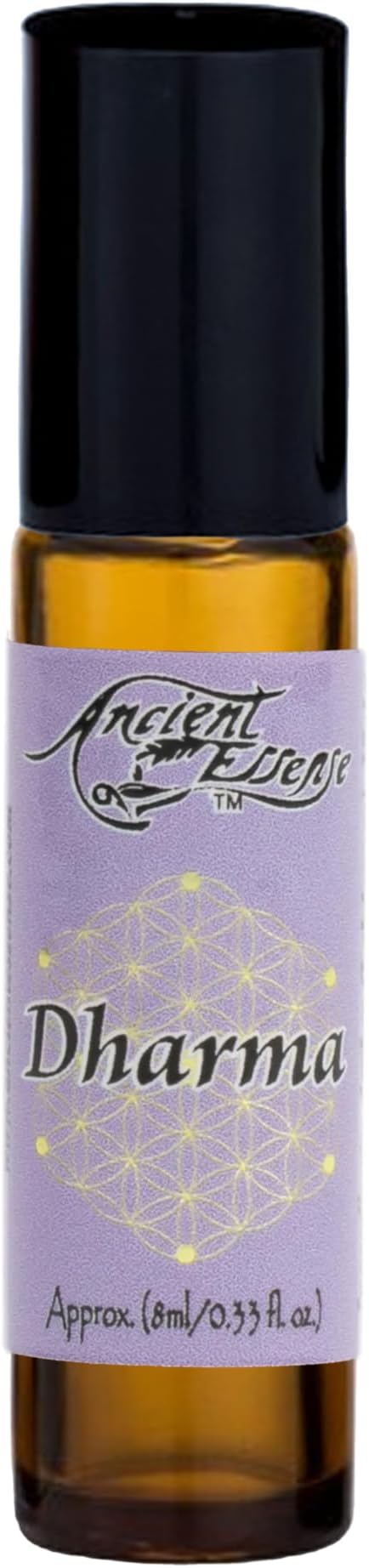 Ancient Essence Dharma Roll On Essential Oil Aromatherapy Calming & Relaxing with Violets, Myrrh, and Amber (1/3 FL OZ)