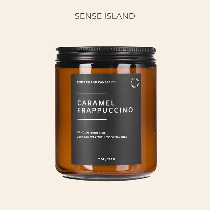 Caramel Coffee Scented Candles for Home Scented | 100% Natural Soy Wax, 50 Hrs Burn Time Highly Scented Soy Candles House Warming Gifts