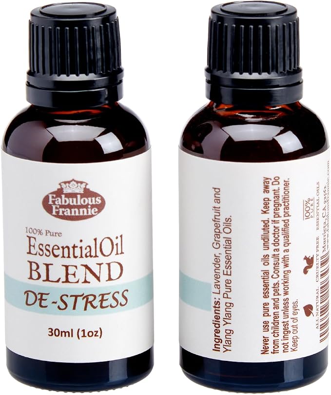 Fabulous Frannie 30ml 100% Pure Essential Oil Blend De-Stress Made with Grapefruit, Ylang Ylang and Lavender Essential Oils.