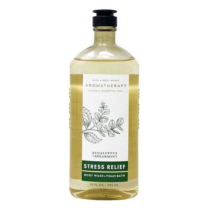 Bath & Body Works Aromatherapy Stress Relief EUCALYPTUS + SPEARMINT Gold Woven Basket 5 Piece Gift Set - Body Lotion - Body Wash + Foam Bath - Body Oil - Shower Steamers - Essential Oil Mist