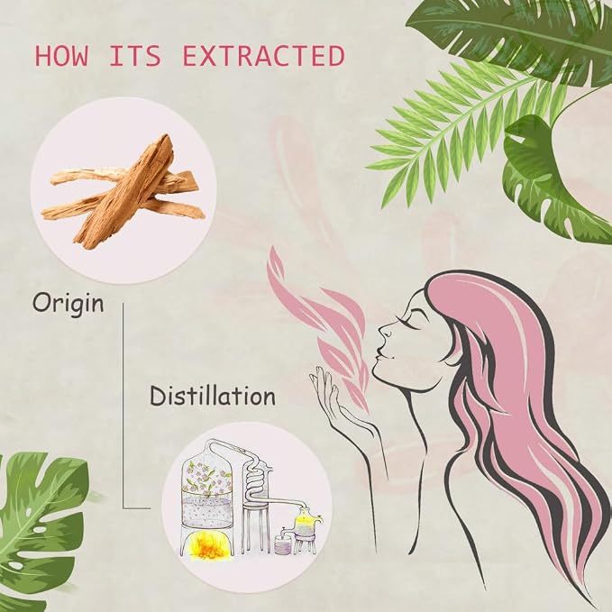 Sandalwood Essential Oil - 100% Pure Organic Natural Plant (Santalum Album) Sandalwood Oil for Diffuser, Aroma, Skin, Meditation, Massage - 0.33oz