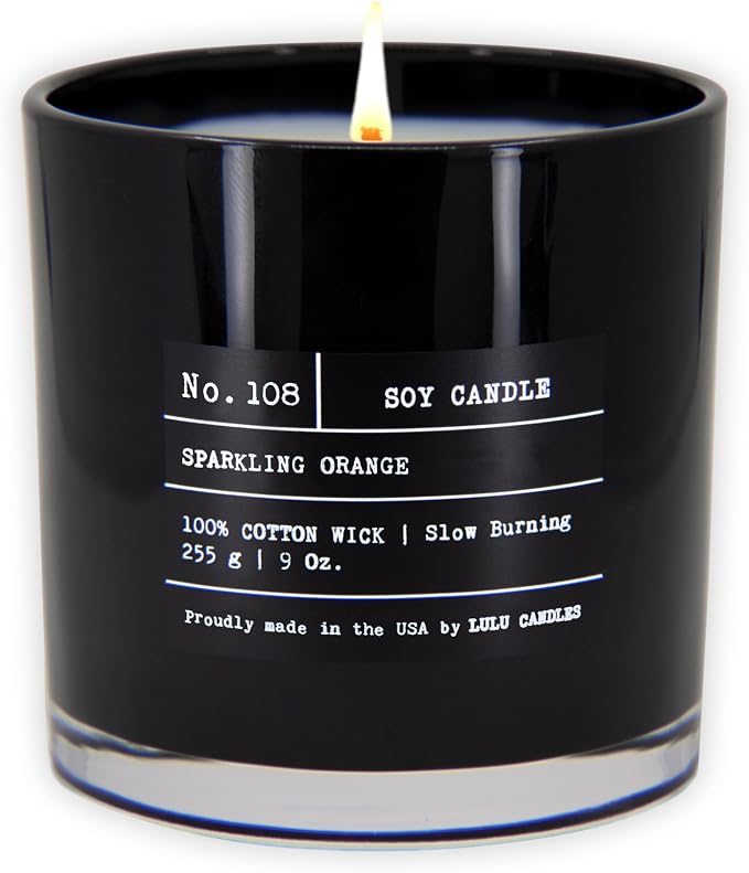 Lulu Candles | Sparkling Orange | Luxury Scented Soy Jar Candle | Hand Poured in The USA | Highly Scented Long Lasting (9 Oz.)