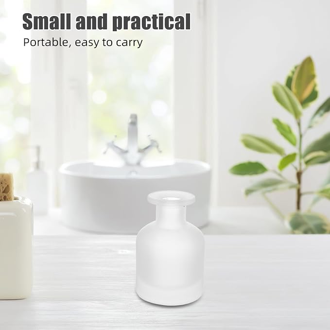 Generic 2pcs Decorative Glass Diffuser Bottles Empty Aroma Containers for Home Office Elegant Reed Diffuser Jars for Even Oil Diffusion Simple Cleaning