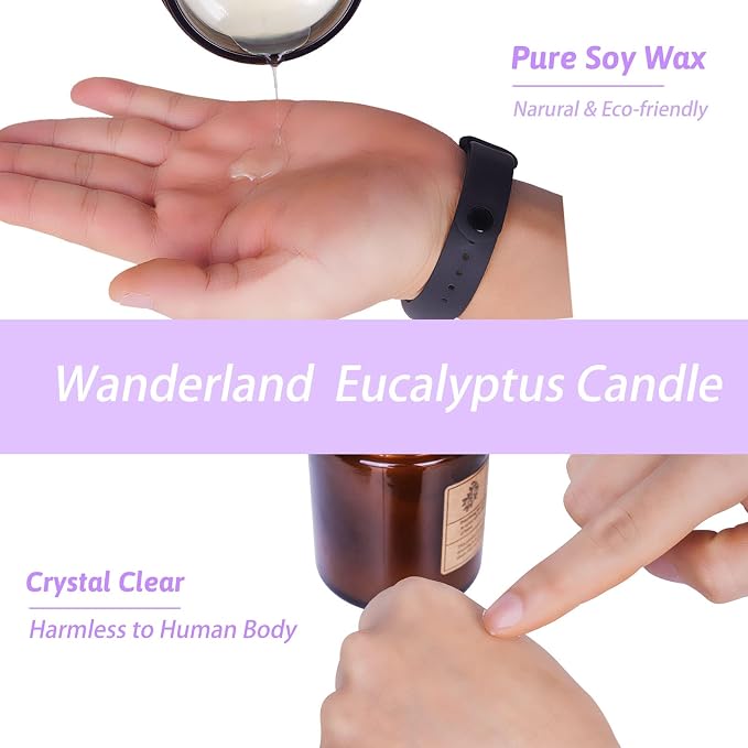 Aromatherapy Candles,Scented Candles, 7OZ Lavender Eucalyptus Candles Stress Relief and Relax for Home,Jar Candles Gift for Women Birthday Mother's Thanksgiving Day Present