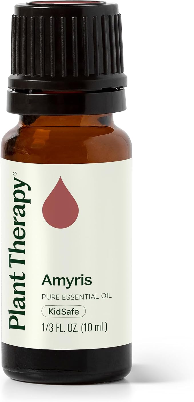 Plant Therapy Amyris Essential Oil 10 mL (1/3 oz) 100% Pure, Undiluted, Calming Aromatherapy, Skin Care, Respiratory Support