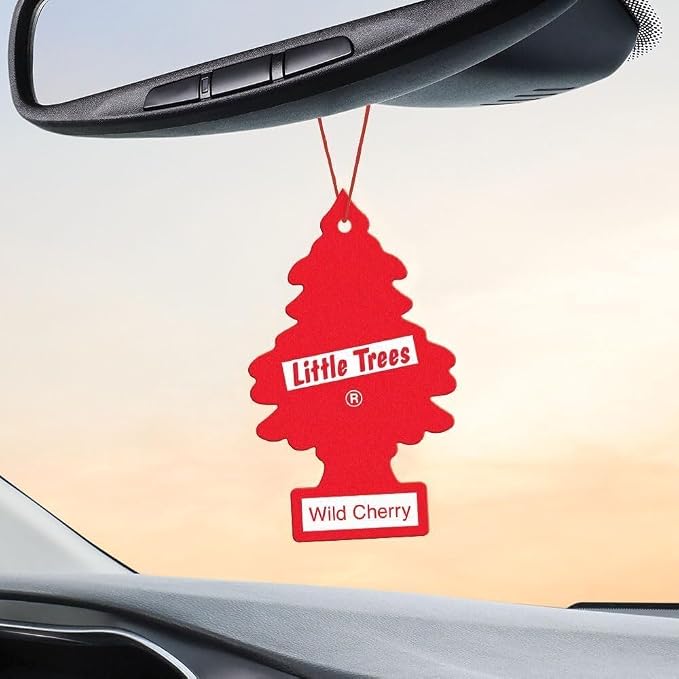 LITTLE TREES Car Air Freshener | Hanging Paper Tree for Home or Car | Wild Cherry | 3 Pack