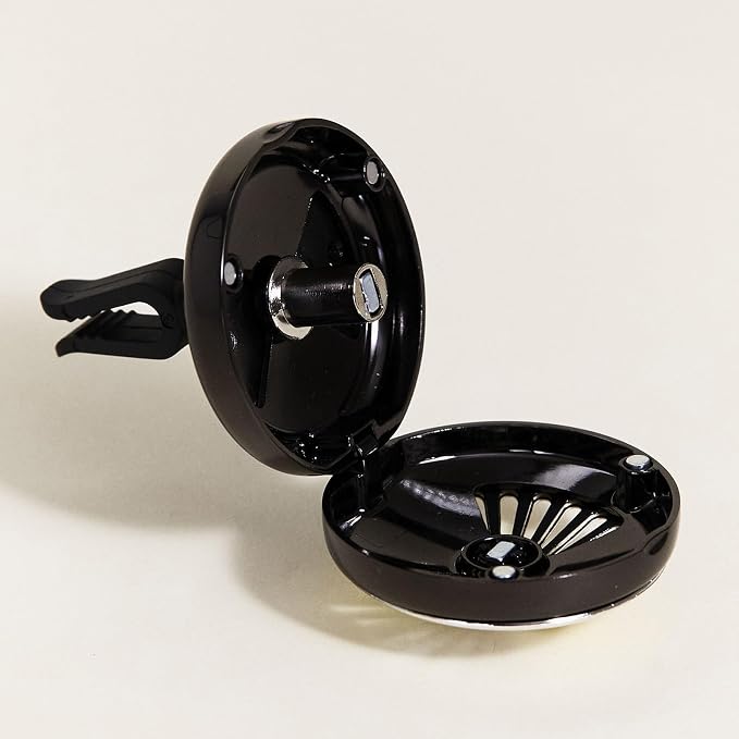 MAISON BERGER Car Diffuser, On/Off Flash Gun Metal, No Refill Included | Patented On/Off Intensity Control, Refillable Vent Clip, Holder Only, Ceramic Refill Sold Separately, Made in France