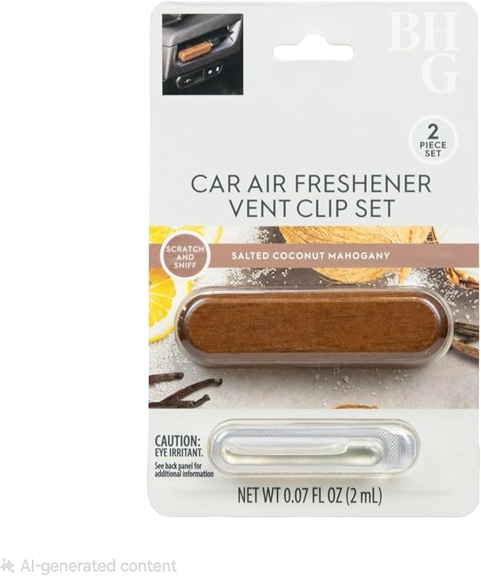 Scented Car Vent Diffuser Set, 2 ml (Salted Coconut Mahogany)