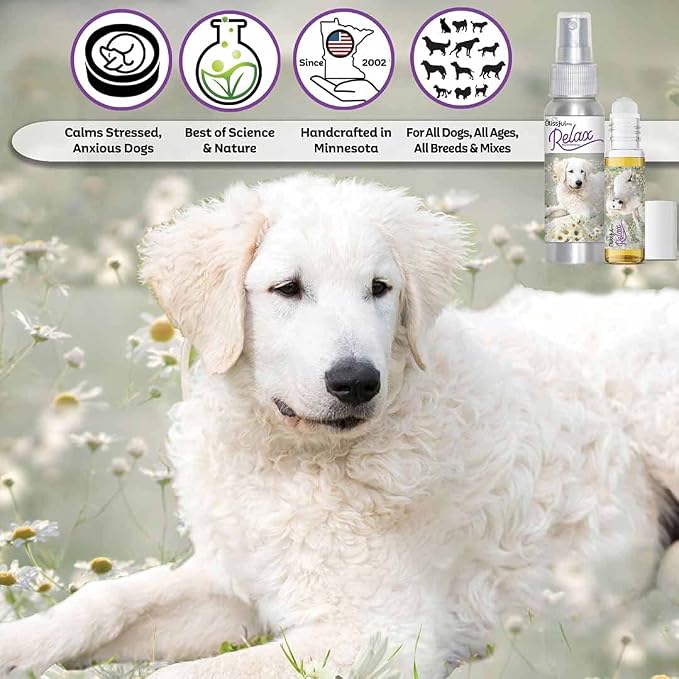 The Blissful Dog Kuvasz Relax Dog Aromatherapy, 0.45-Ounce Roll-On