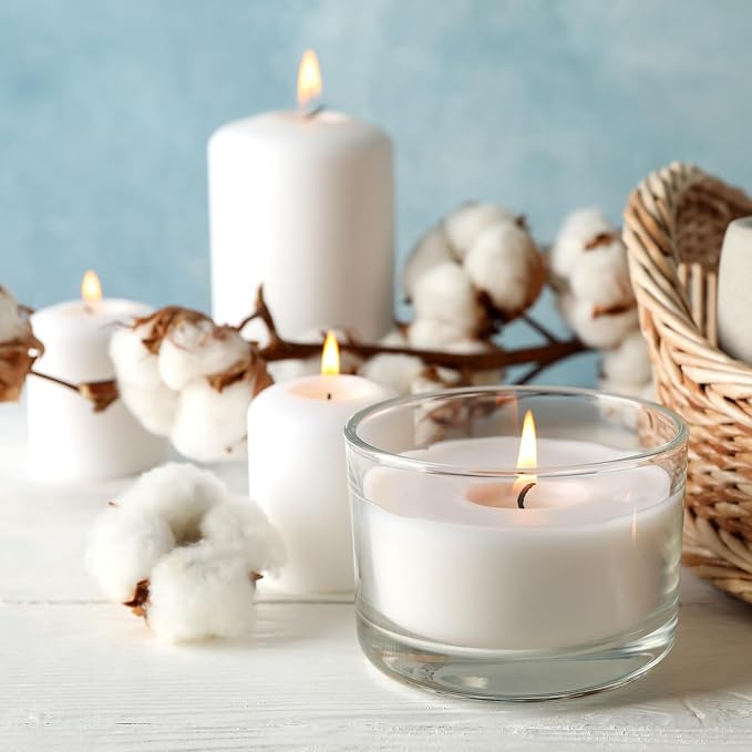 SHOWIN Thick Candle Jars for Making Candles 16 Pcs, 4 OZ Empty Jars with Wood Lids for Candle Making, Sample Container - Dishwasher Safe,Clear