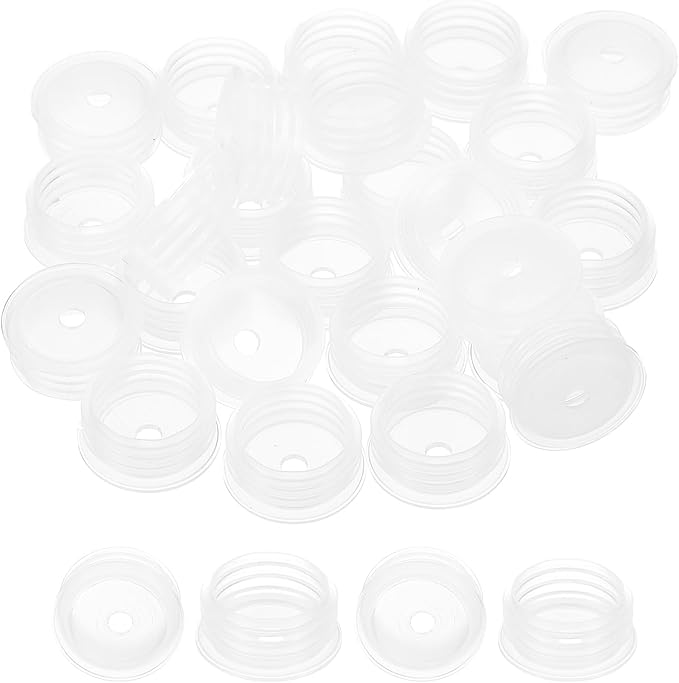 PATIKIL Bottle Adapter 0.75"/19mm Press in Plugs Clear 25Pcs, 0.17" Hole | for Oral Dispenser Liquid Oil Plastic Glass Bottles Stopper