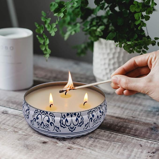 Citronella Candles Outdoor, Large 3-Wick 13.5oz Soy Wax Candle for Summer Patio Porch, 3 Packs