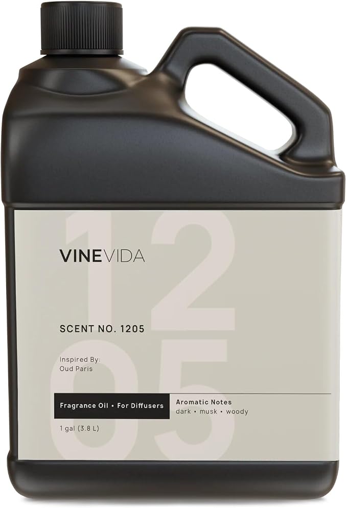 VINEVIDA [128 Fl Oz] Scent NO. 1205 Fragrance Oil for Cold Air Diffusers, Aromatic Notes of Dark Musk Oud Wood, Essential Oils for Diffuser Oil Refill & Air Freshener Room Spray
