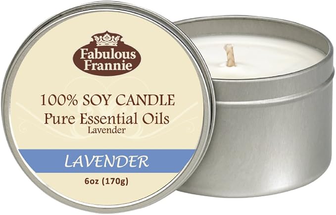 Fabulous Frannie Aromatherapy Soy Candle Holiday Gift Set Includes 6oz De-Stress, 6oz Anxious and 6oz Lavender Made with Pure Essential Oils (De-Stress)
