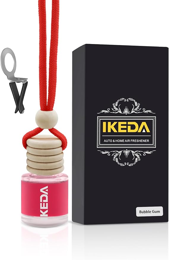 Ikeda Car Air Freshener: Hanging Car Smell Air Freshener | 10ml Hanging Car Perfume | Long Lasting Fragrance | Strong Scents Diffuser for Auto Home (Bubble gum|Circular)