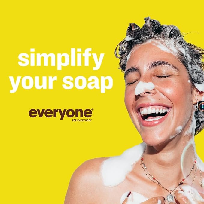 Everyone 3-in-1 Soap, Body Wash, Bubble Bath, Shampoo, 1 Gallon, Coconut and Lemon, made with Essential Oils for Men and Women