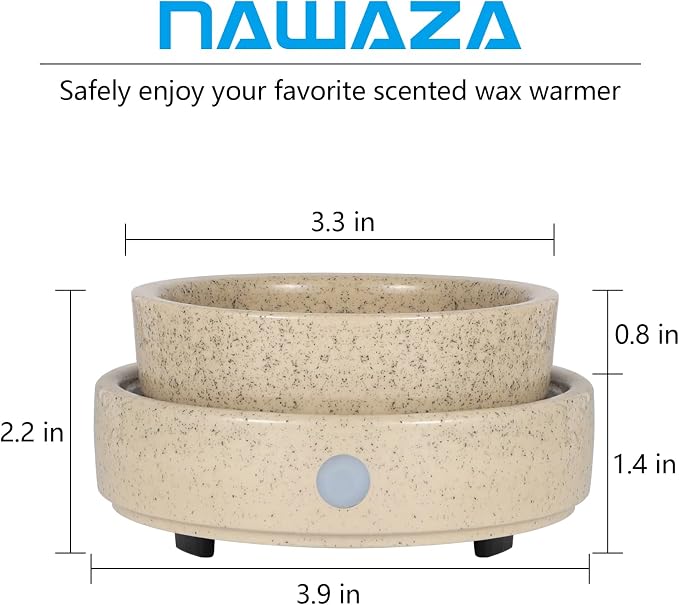 nawaza Ceramic Wax Melt Warmer Fragrance, 3 in1 Electric Candle Wax Warmer，Scented Wax Melt Wax Cubes Melter Fragrance Warmer for Home,Office,Gift (Beige)