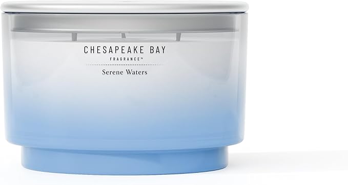 Chesapeake Bay, 14.5oz Serene Waters Scented Candle, Mood Evoking Fragrance, Sea Glass-Inspired Jar, Premium Soy Blend Wax with Essential Oils, Coastal Fragrance for Home Décor or Gifting