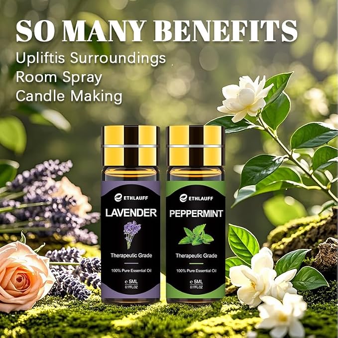 Essential Oils Set 40 Pcs, Perfect for Diffuser, Humidifier, Massage, Soap, Candle Bath Bombs Making, 40 * 5ML(0.17oz) - Gift for Aromatherapy Lover