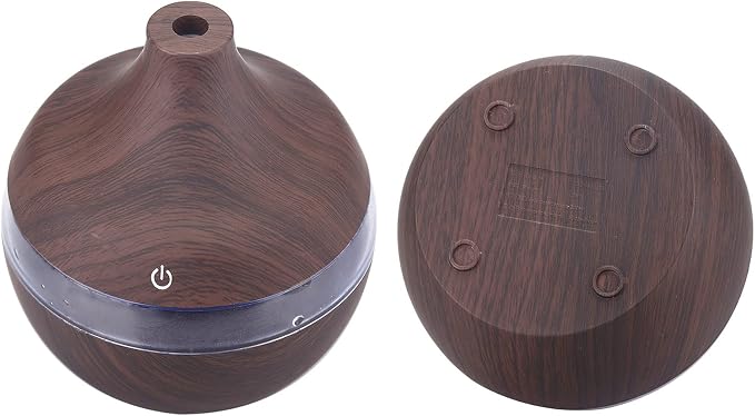 Omabeta Portable Mini Humidifier, 300ml Small Cool Mist Humidifiers, Wood Grain LED USB Color-changing Humidifier, Oil Diffuser with Colorful Night Light Mist Maker for Office Car Home, Super Quiet