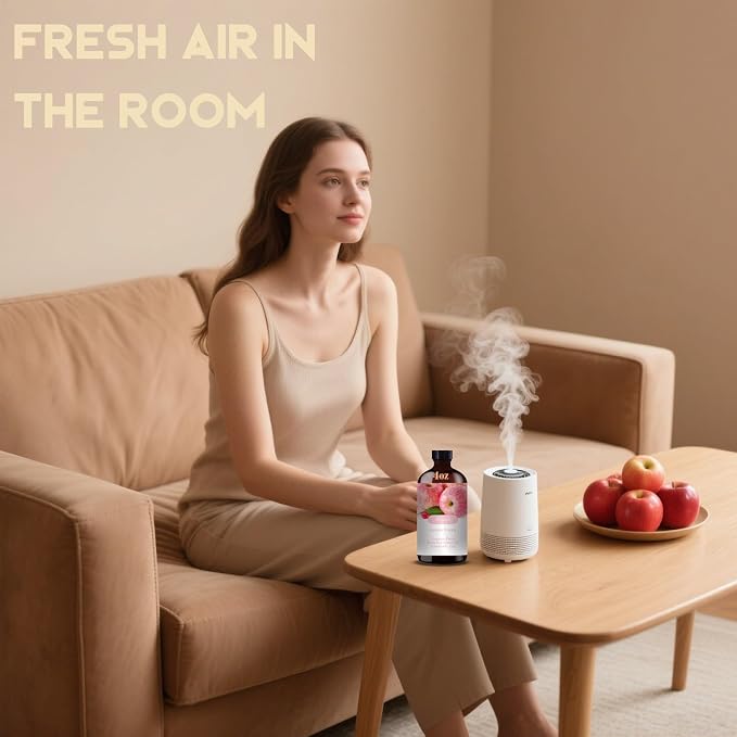 Apple Essential Oil, Apple Oil for Diffuser, Humidifier, DIY Candle, Soap, Fresh Scent, Home, Cleaning, Gift Ready,Apple Fragrance Oil - MLYNKL Essential Oils (4.33 fl oz / 130ml)