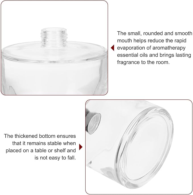 HARFINGTON 500ml/17oz Empty Glass Diffuser Bottle 4.1" x 4.1" Refillable Fragrance Accessories Aromatherapy Jar Container for Replacement Reed Diffuser DIY Home Bathroom Transparent