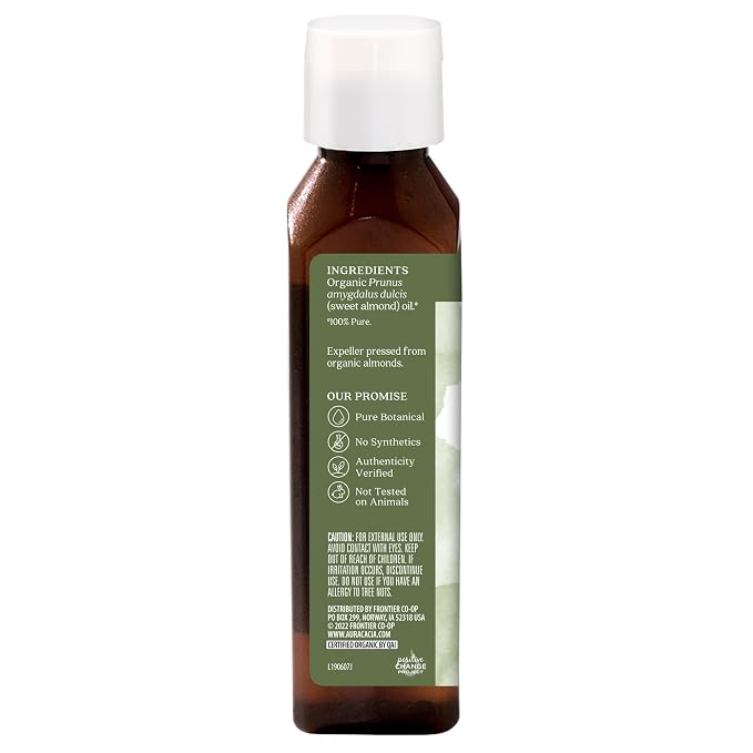 Aura Cacia Organic Skin Care Oil, Nurturing Sweet Almond, 4 Fluid Ounce