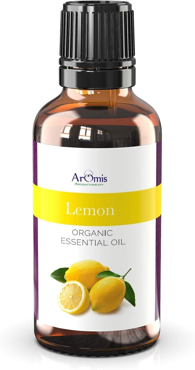 ArOmis Organic Lemon Essential Oil - 100% Pure Therapeutic Grade - Undiluted, Premium Oil - 150 Micron Filtered, Perfect for Aromatherapy Diffusers (30ml / 1 fl oz)