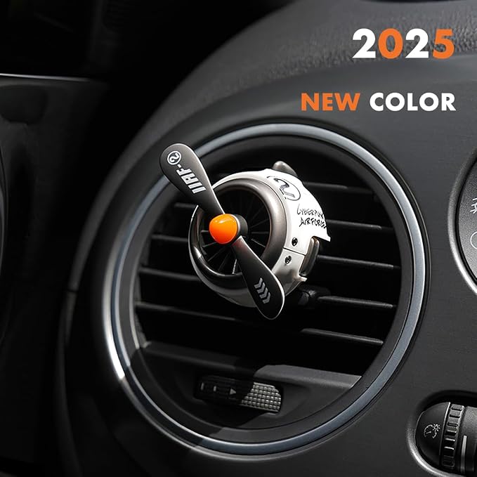 INEBIZ Car Air Freshener Vent Clip, Propeller Aromatherapy Diffuser, with 2 pcs Long Lasting Scent Refill (Punk White)