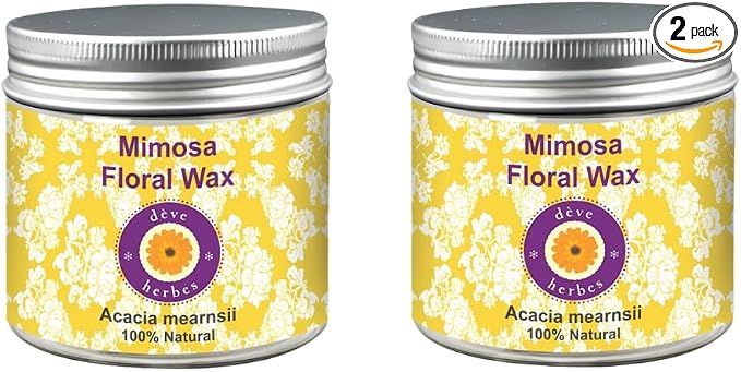 Deve herbes Pure Mimosa Floral Wax (Acacia mearnsii) (Pack of Two) 50gm X 2