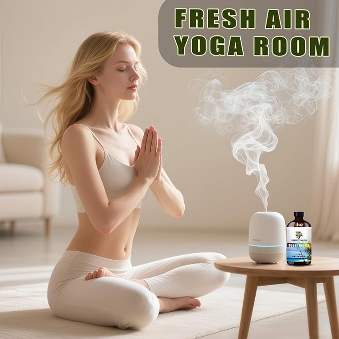 Ocean Breeze Essential Oil, Ocean Breeze Oils, for Diffuser, Humidifier, DIY Candles, Soap, Bathroom, Home, Office, Gift, Essential Oil, GV77ZF Ocean Breeze Fragrance Oil - 4 fl oz (120 ml)