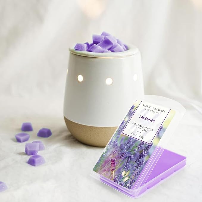STRN Wax Melts Soy Wax Cubes 4 Pack Scented Wax Melts Warmer, Scented Wax Cubes for Warmers Soy Wax Cubes Candle Wax Melts, Rose, Lavender, Jasmine, Cherry (4 x 2.5oz)