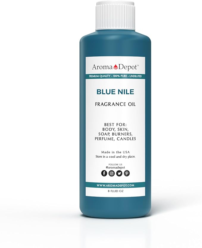 Aroma Depot 8 fl. oz Blue Nile Fragrance Oil, Perfume Oil, Scented Oil for Making, Soap, Candle Making & Incense. Used in Aromatherapy Diffusers, Warmers, and Burners. DIY Such as Lotions & Creams.