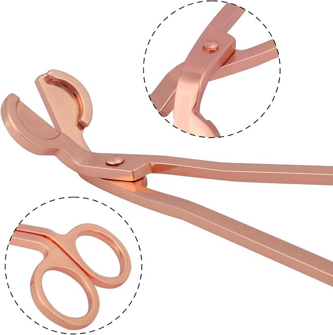 6 PCS 7 Inch Rose Gold Candle Wick Trimmer, Stainless Steel Wick Cutter for Candles, Cut Spent Wicks, Allow Cleaner Burn and Prevent Soot Buildup, Wick Clipper Scissor Candle Tool