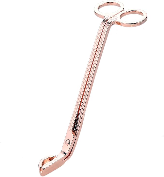 MUXSAM Candle Wick Trimmer, Candle Wick Cutter, Candle Scissors Cutter, 1-Pack Stainless Steel Wick Clipper Scissor Candle Tool for Trim Wick to Burn, Reduces Soot (Rose Gold)