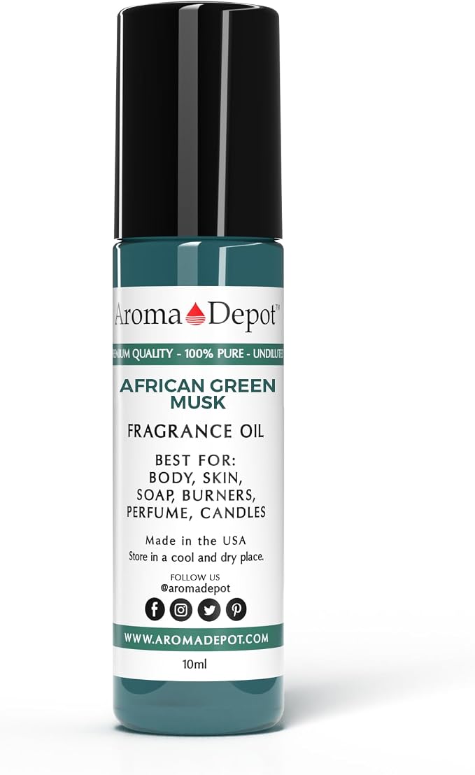 Aroma Depot African Green Musk 10ml. / 1/3 fl. oz. Roll-On Perfume/Skin Oil Our Interpretation, Premium Quality Uncut Fragrance Oil