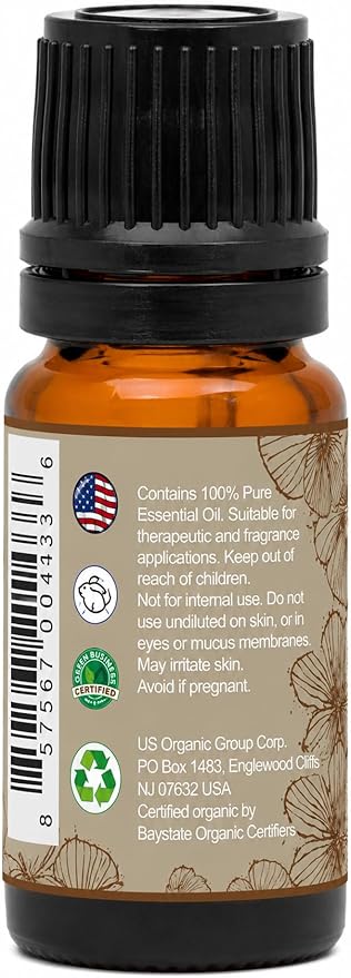 US Organic 100% Pure Frankincense Essential Oil, USDA Certified Organic, Steam Distilled, Boswellia serrata, Sourced from India, Topically or in Diffuser, Perfect for Aging Skin, All skin type (10 ml)