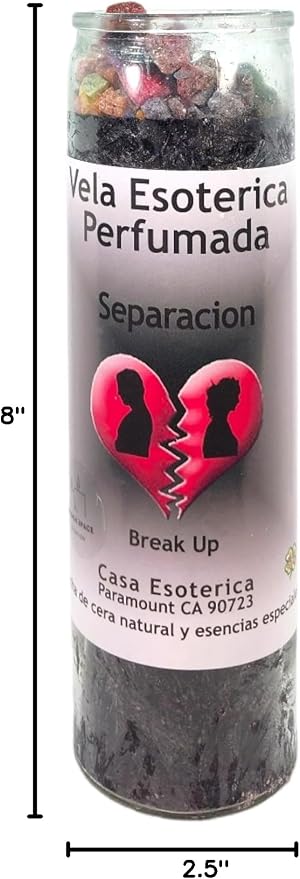 Break UP-Palm Wax Spiritual Intention Spell Candle-[Black] | Vela CASA ESOTERICA PERFUMADA- (SEPARACION)