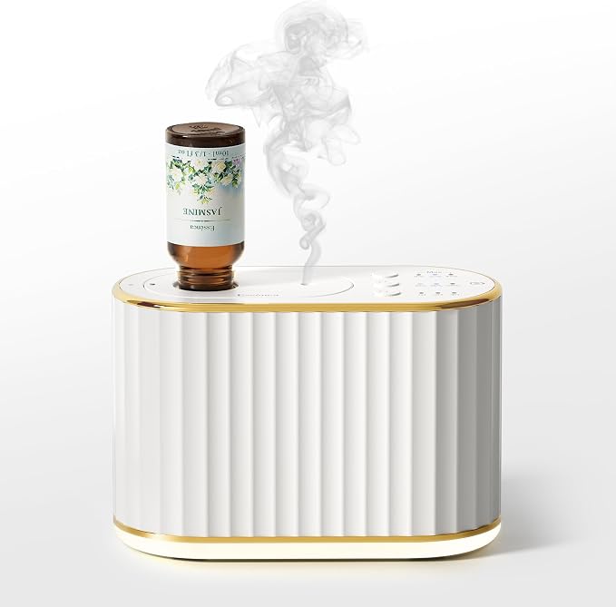 Waterless Diffuser for Home Essential Oil Diffuser, Wireless Aromatherapy Diffuser with 4 Mist Levels, 3 Time Setting, Portable Aroma Diffuser, Mini Home Fragrance for Bedroom, Office, Studio