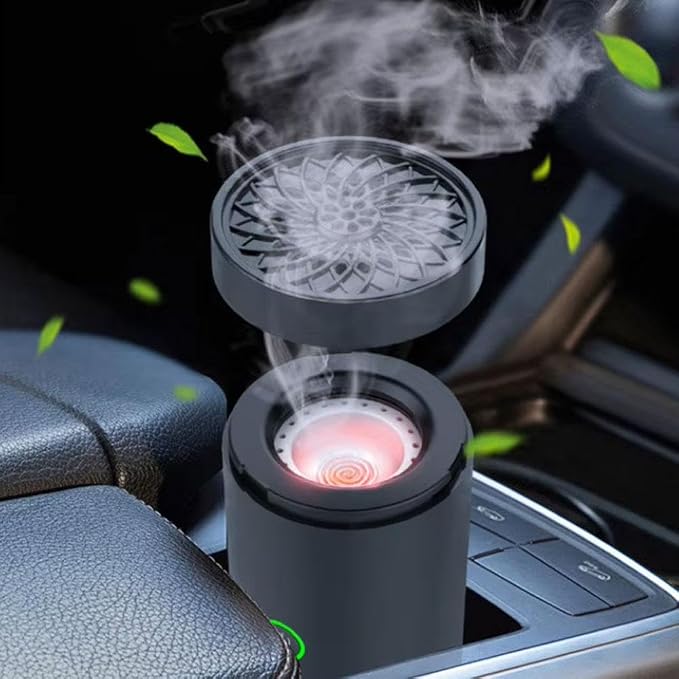 Car Incense Burner Electric Bakhoor Burner, Portable Aluminum Alloy USB Rechargeable Diffuser for Car Home Decor